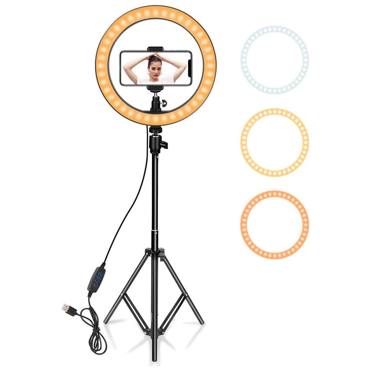 תאורת לד עוצמתית כולל חצובה ומעמד לטלפון