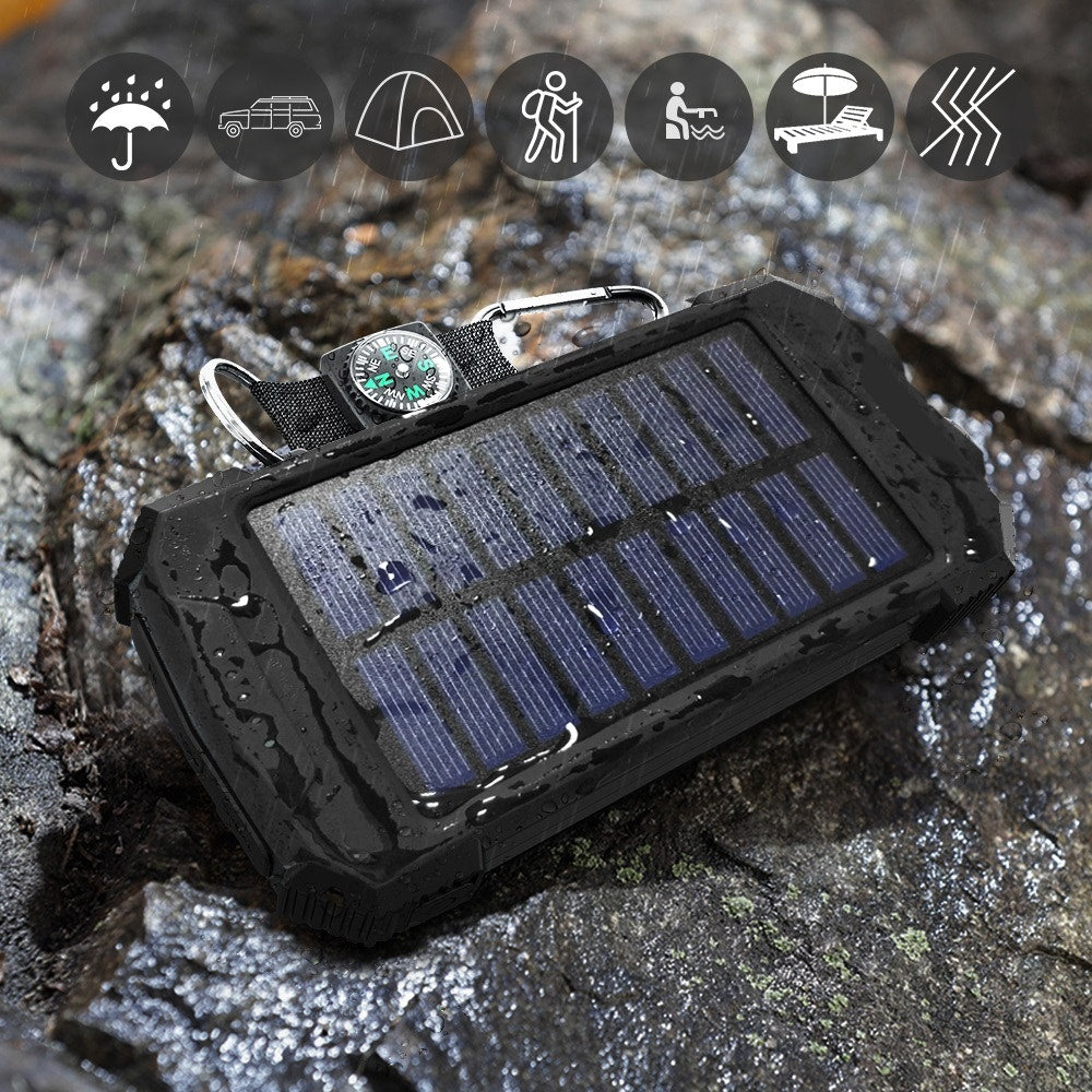 סוללת גיבוי סולארית 10000MAH עם תאורת לד