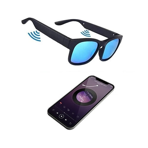 משקפי שמש עם Bluetooth לשיחות והאזנה למוזיקה דגם SG22 צבע כחול
