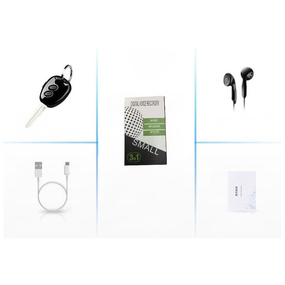 מקליט קול נסתר מקצועי בצורת מפתח לרכב כולל הפעלה קולית