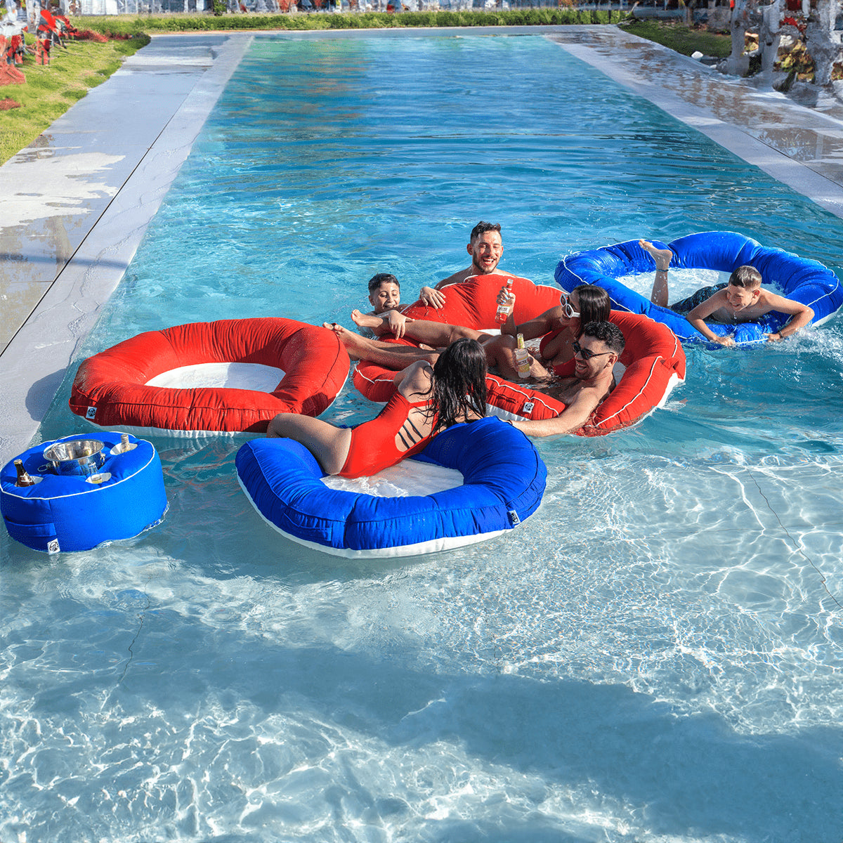 אבוב זוגי צף לבריכה Ø160 צבע אדום