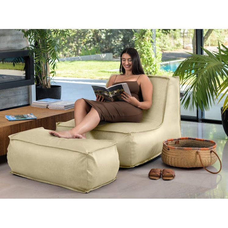 כורסא זואי מבד דמוי עור קפוצ'ינו