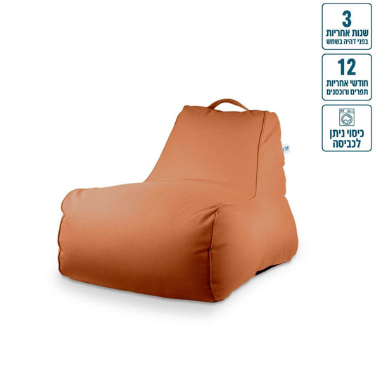 כורסת פוף מבד חוץ דגם לימה מבד חוץ עמיד לשמש 90/70 צבע כתום