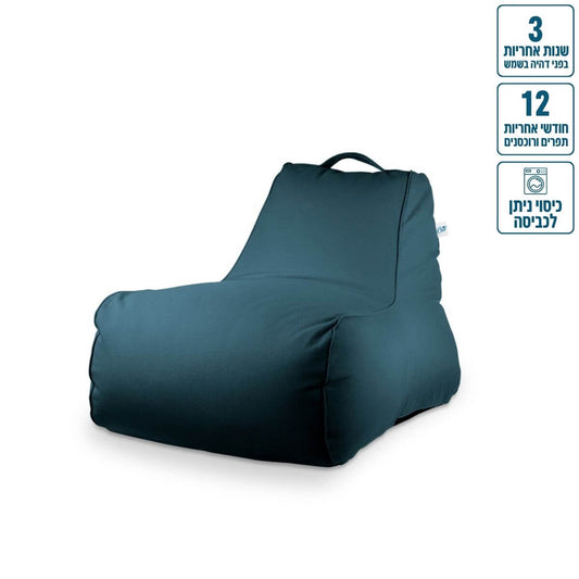 כורסת פוף מבד חוץ דגם לימה מבד חוץ עמיד לשמש 90/70 צבע פטרול