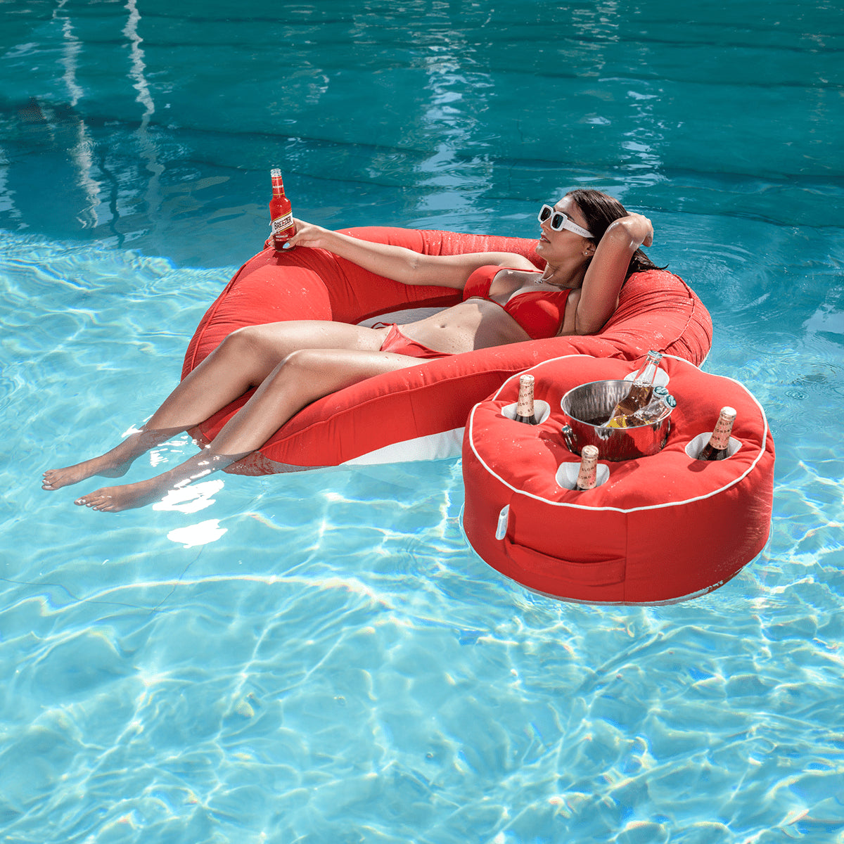 מגש צף לבריכה צבע כתום