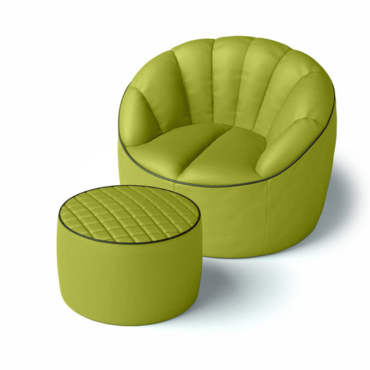 סט פוף Shelly והדום Dotcom Quilt צבע ירוק