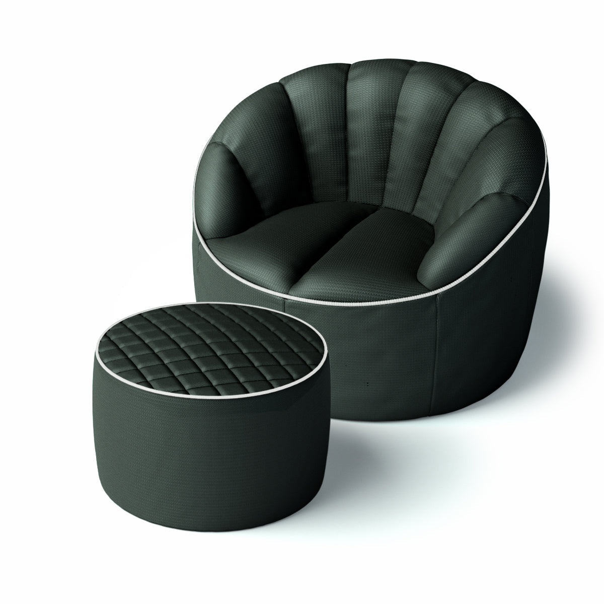 סט פוף Shelly והדום Dotcom Quilt צבע שחור