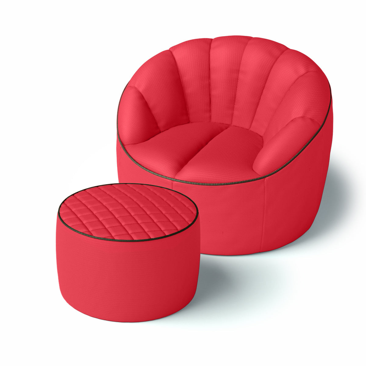 סט פוף Shelly והדום Dotcom Quilt צבע שחור