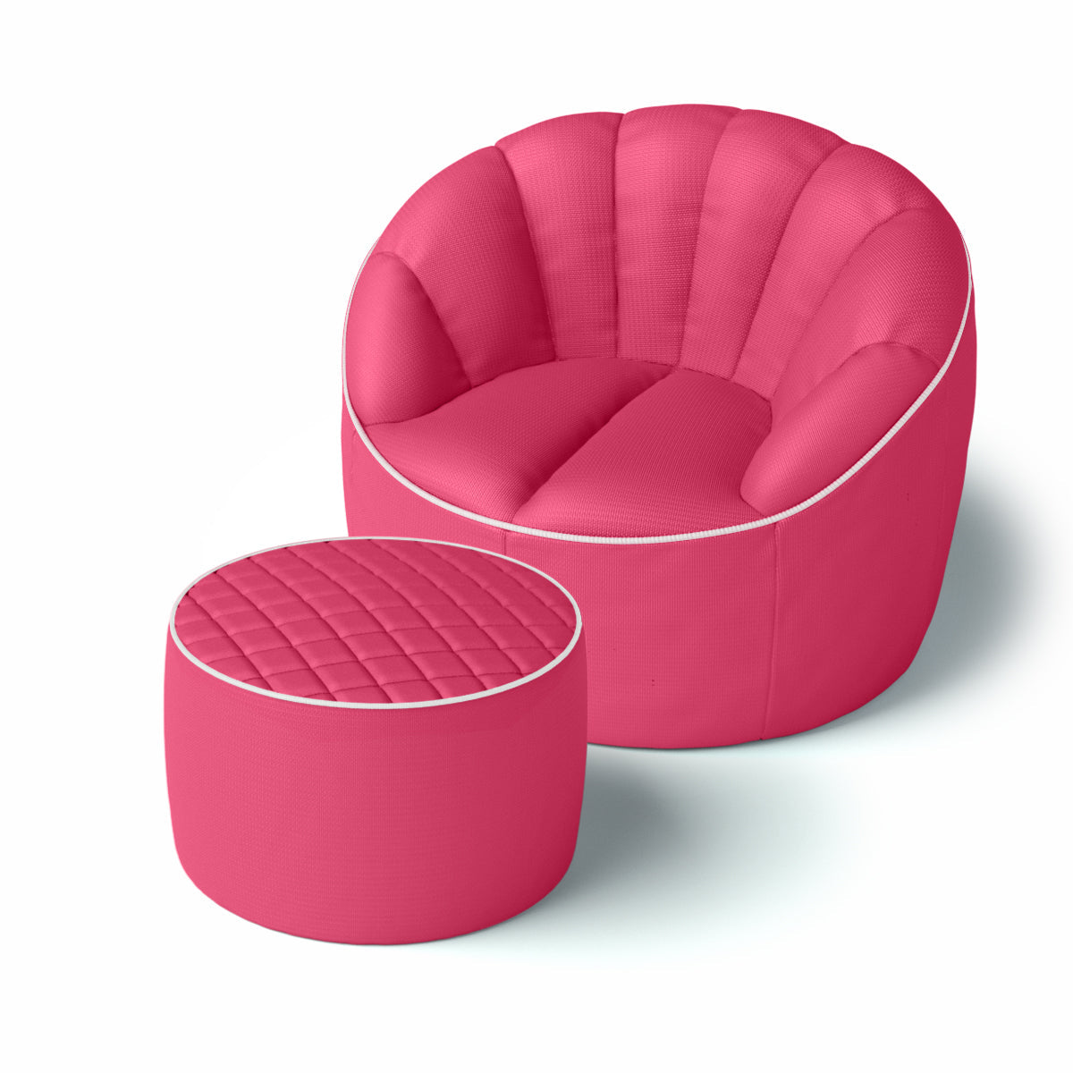 סט פוף Shelly והדום Dotcom Quilt צבע פוקסיה