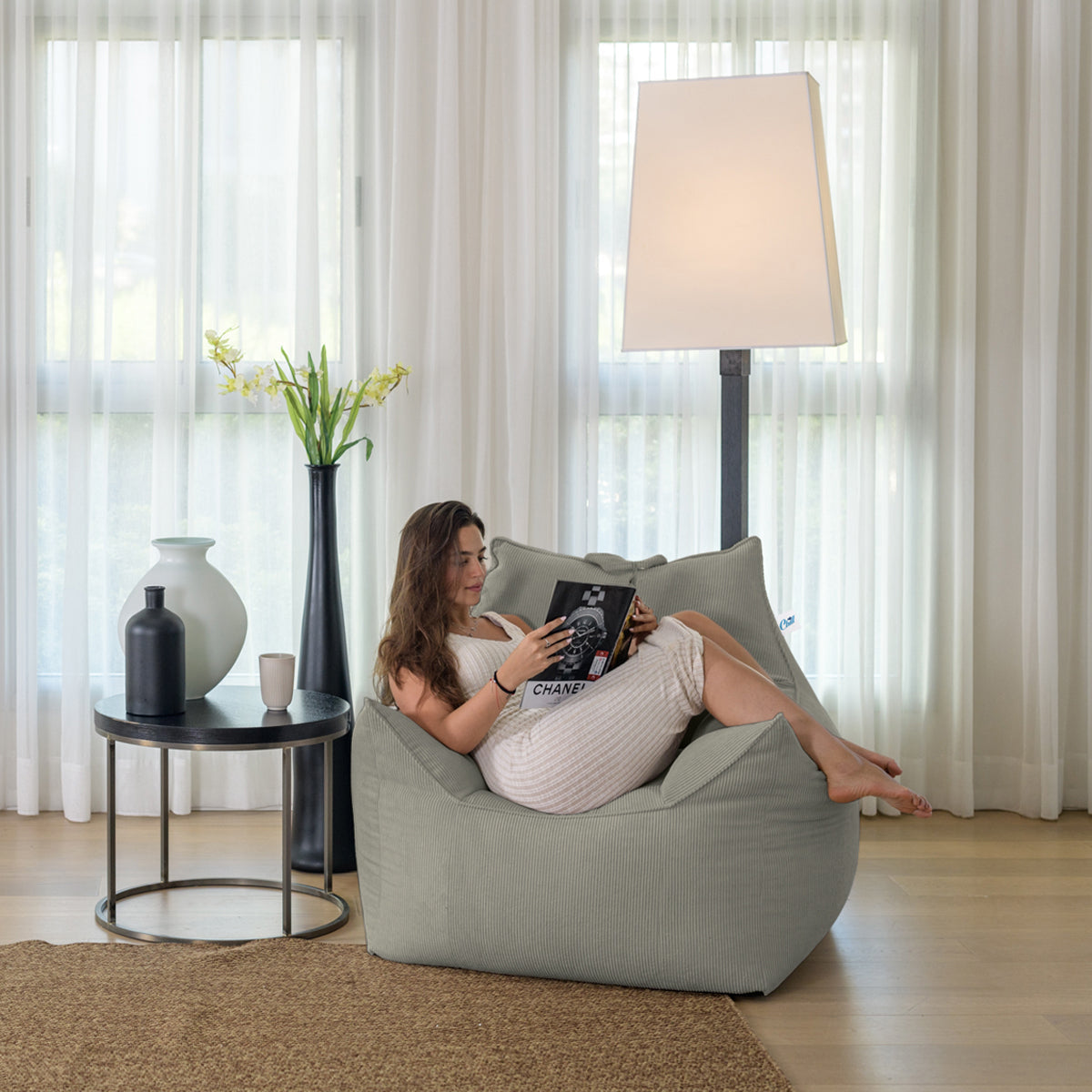 ספת פוף קורדרוי ג'ים Color לילך