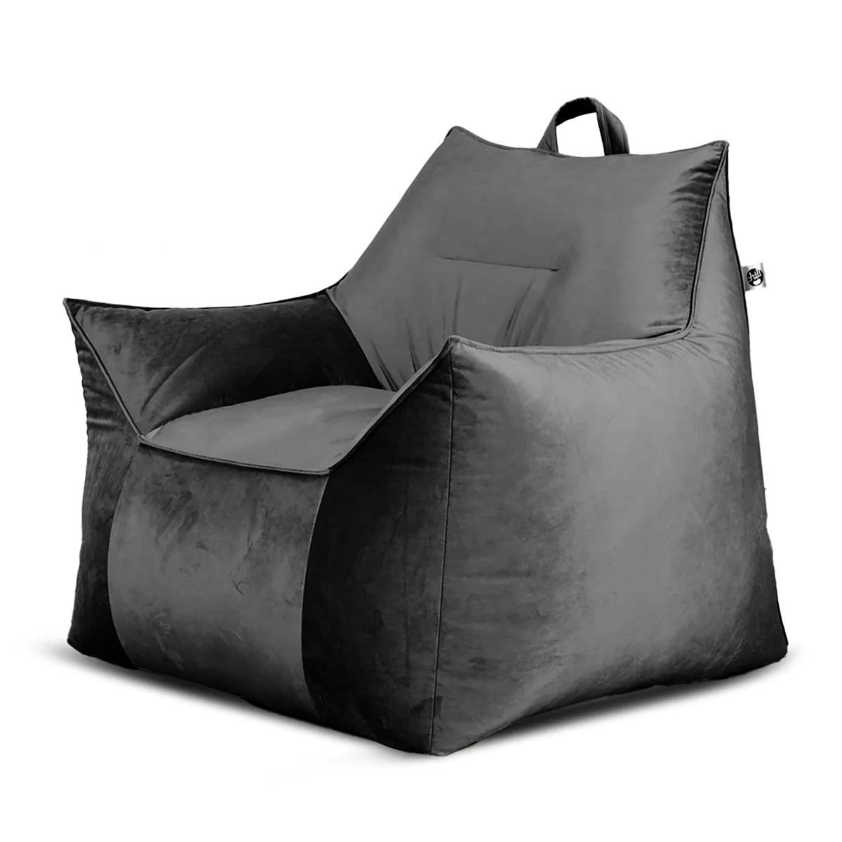 ספת פוף קטיפה ג'ים צבע אפור כהה