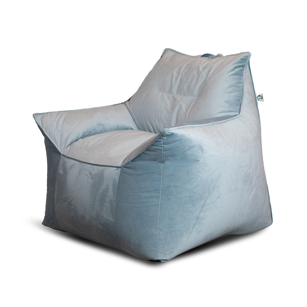 ספת פוף קטיפה ג'ים צבע אפור כהה