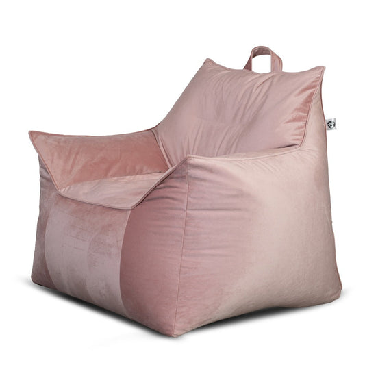 ספת פוף קטיפה ג'ים צבע פודרה