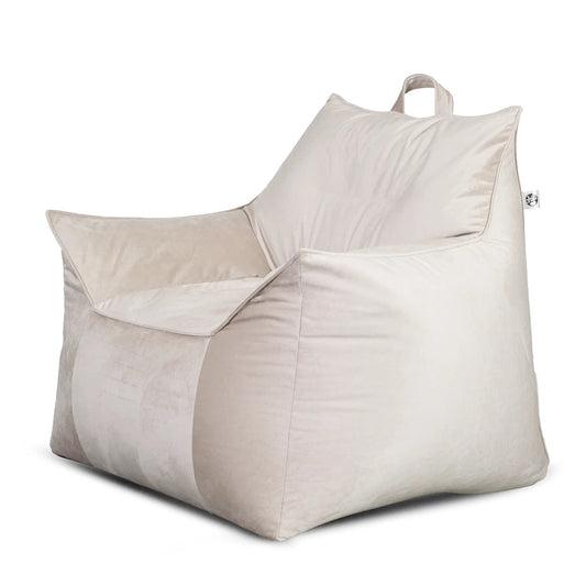 ספת פוף קטיפה ג'ים צבע שמנת