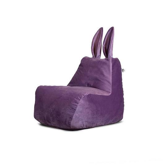 פוף ארנב מבד קטיפה צבע חציל