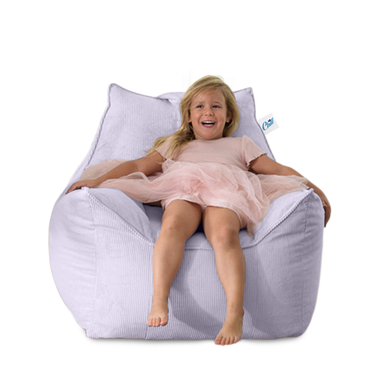 פוף כורסא לילדים מבד קורדרוי דגם ג'יימס צבע פטרול