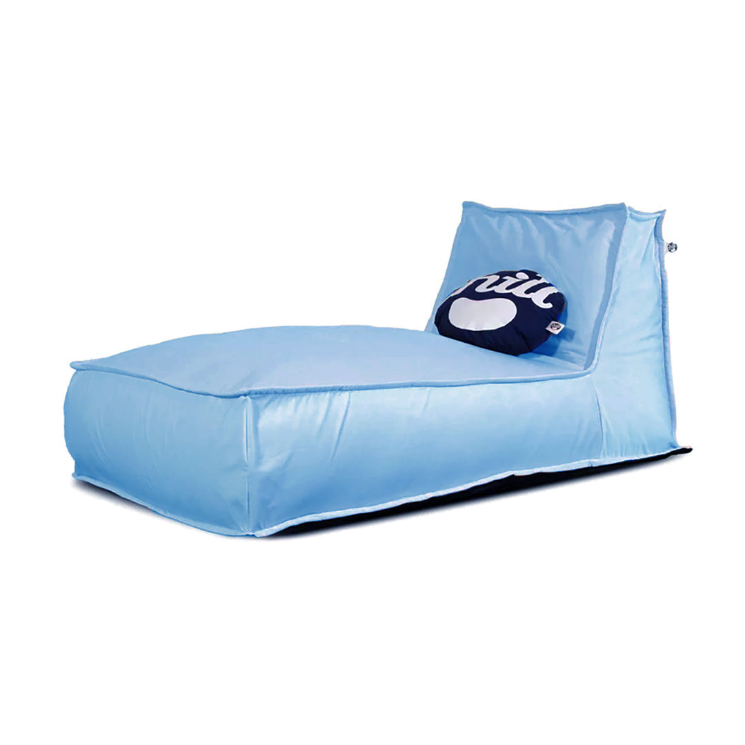 פוף כורסא שזלונג זואי קטיפה צבע ג'ינס