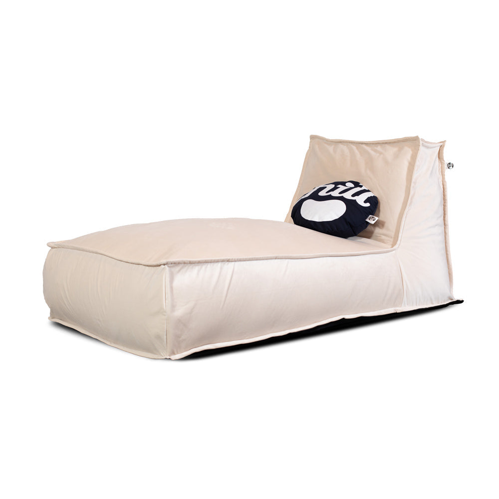 פוף כורסא שזלונג זואי קטיפה צבע ג'ינס