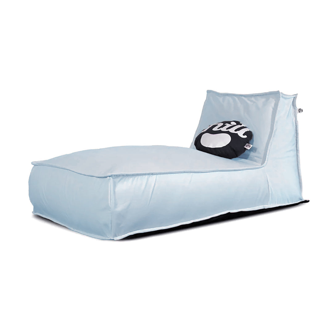 פוף כורסא שזלונג זואי קטיפה צבע ג'ינס