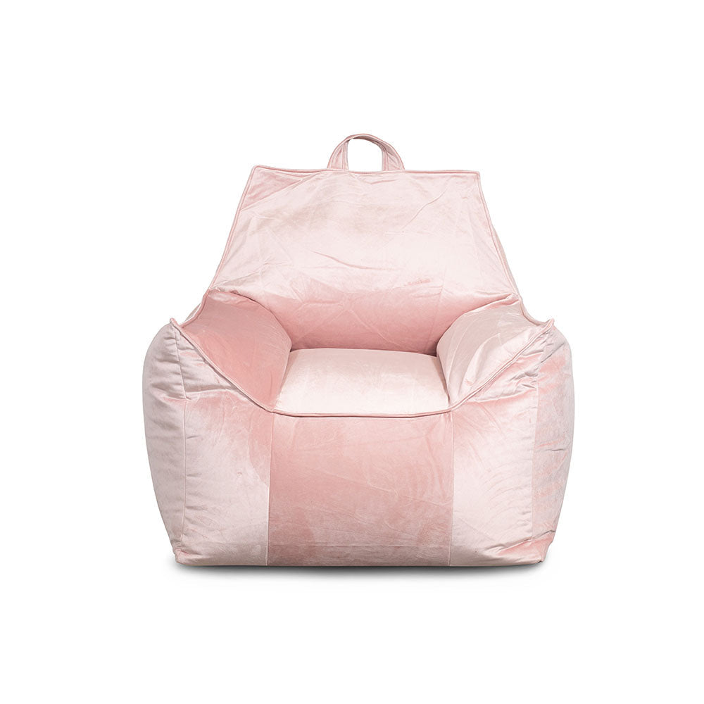 פוף כורסא קטיפה לילדים דגם ג'יימס צבע ורוד בייבי