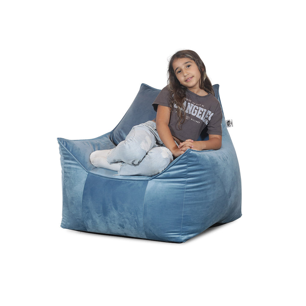 פוף כורסא קטיפה לילדים דגם ג'יימס צבע לילך