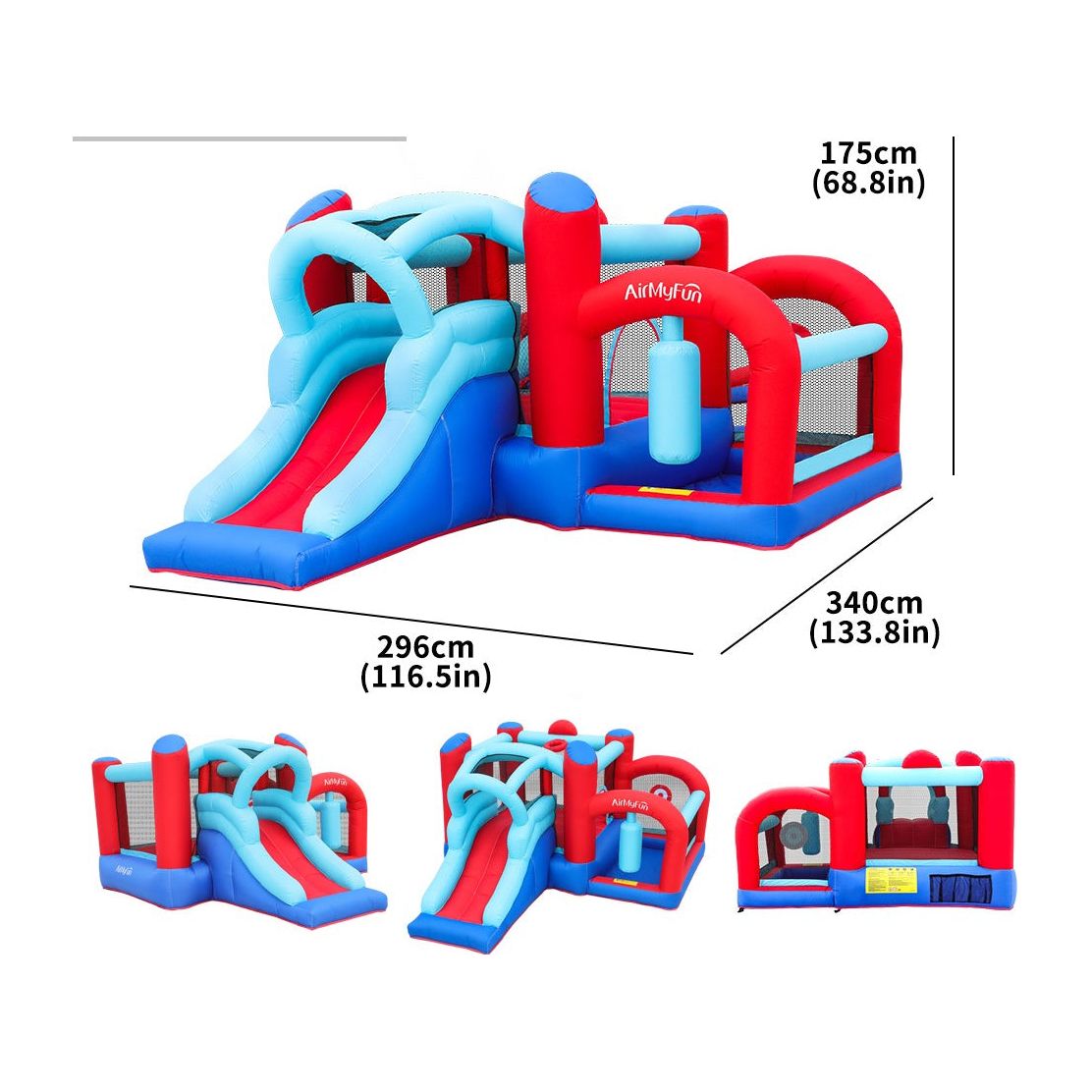 מתקן קפיצה מתנפח עם מגלשה ותותח מים דגם ED800S