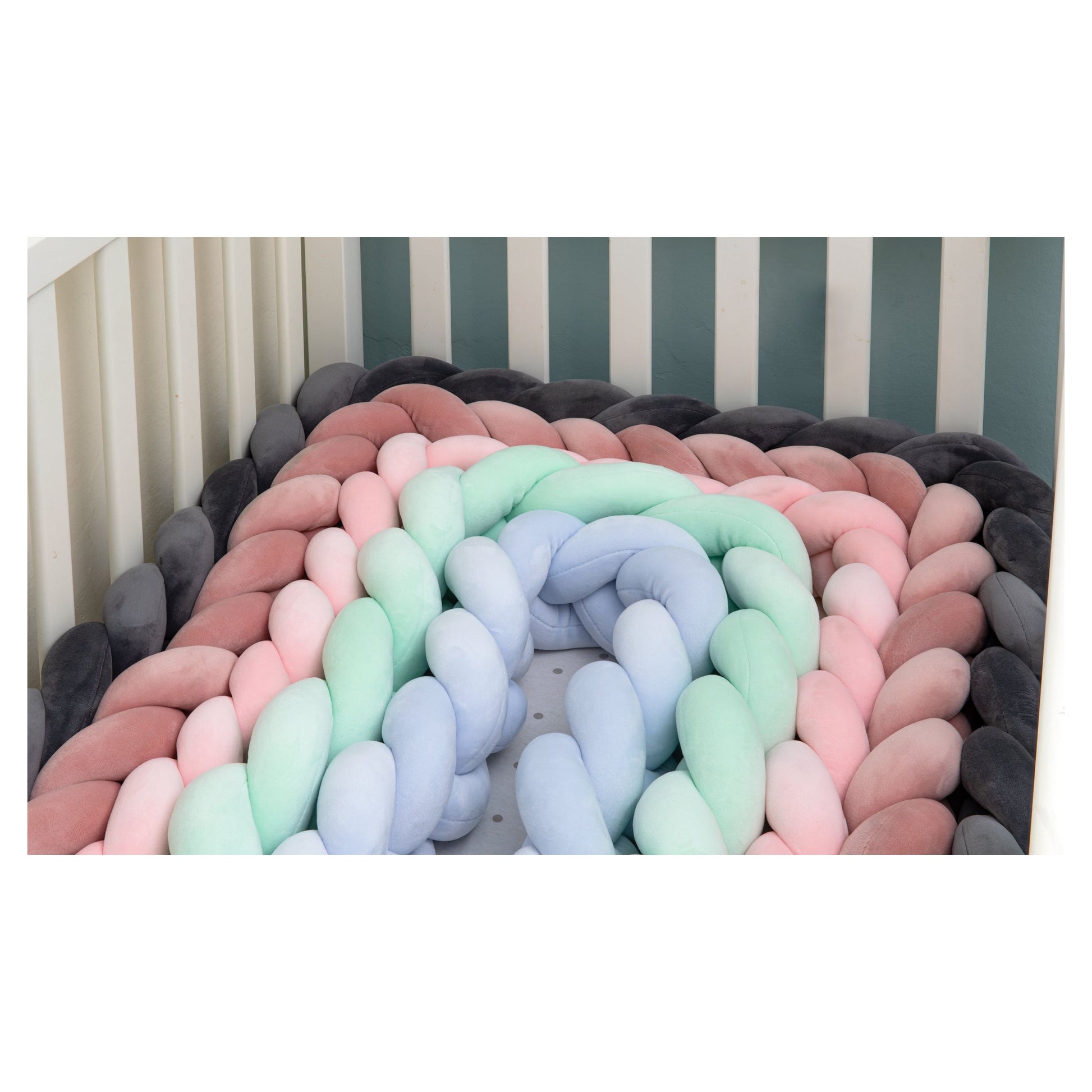 נחשוש צמה למיטת תינוק 2.00 מטר צבע אפור סטייל