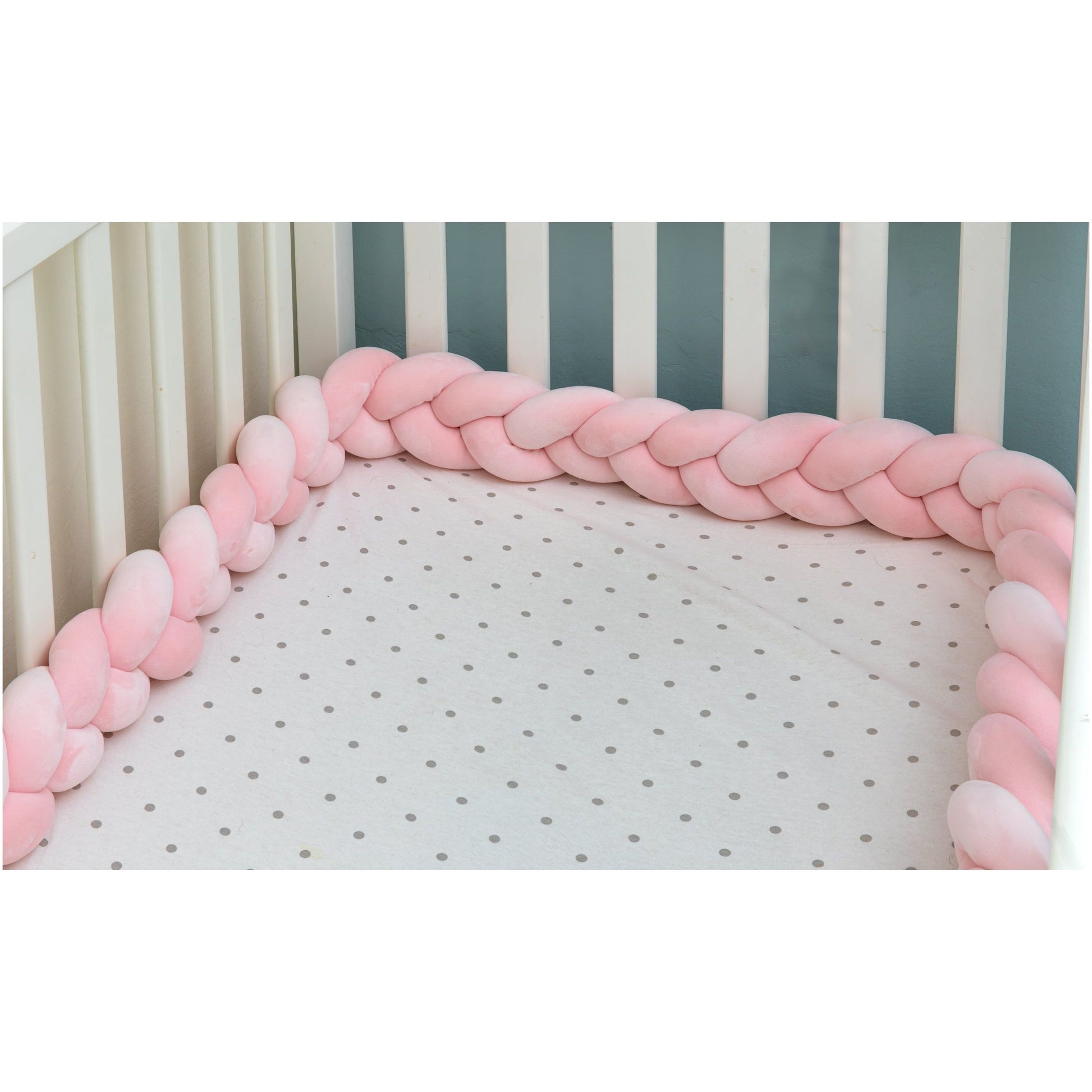 נחשוש צמה למיטת תינוק 2.00 מטר צבע ורוד בייבי