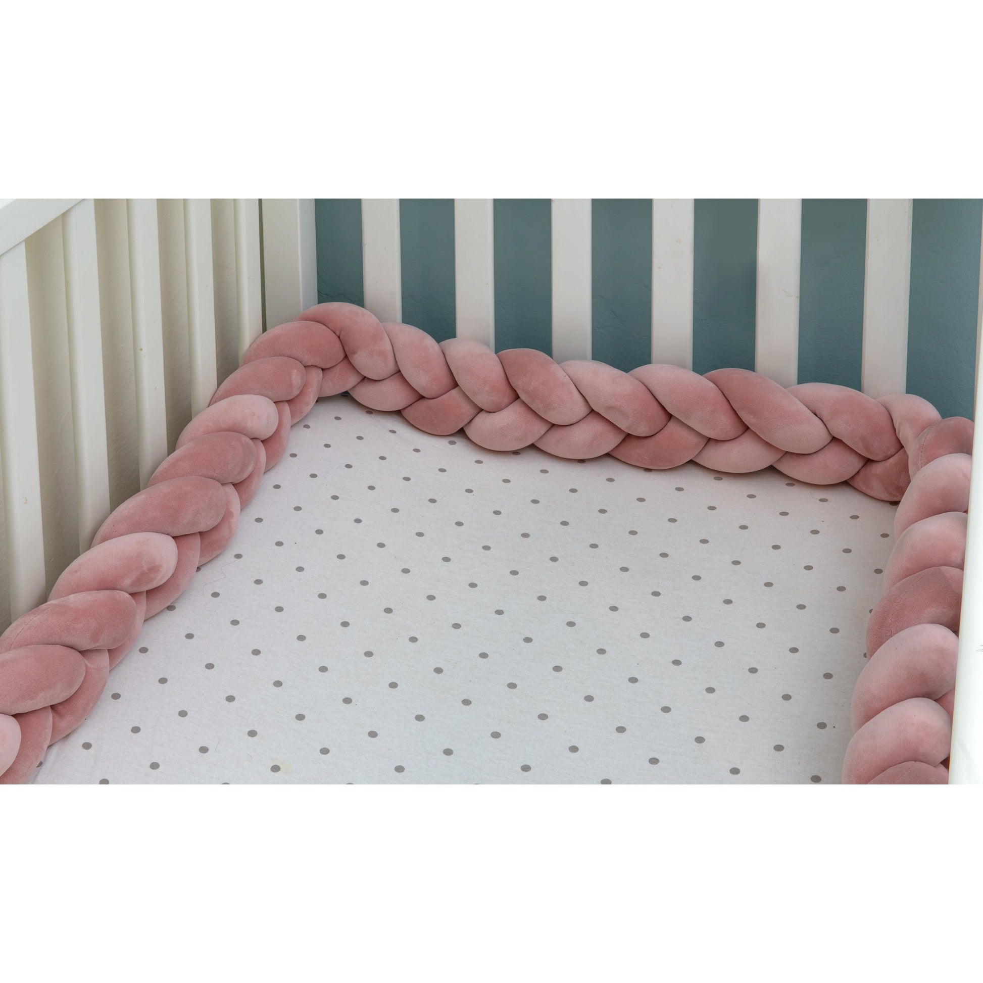 נחשוש צמה למיטת תינוק 4.00 מטר צבע ורוד עתיק