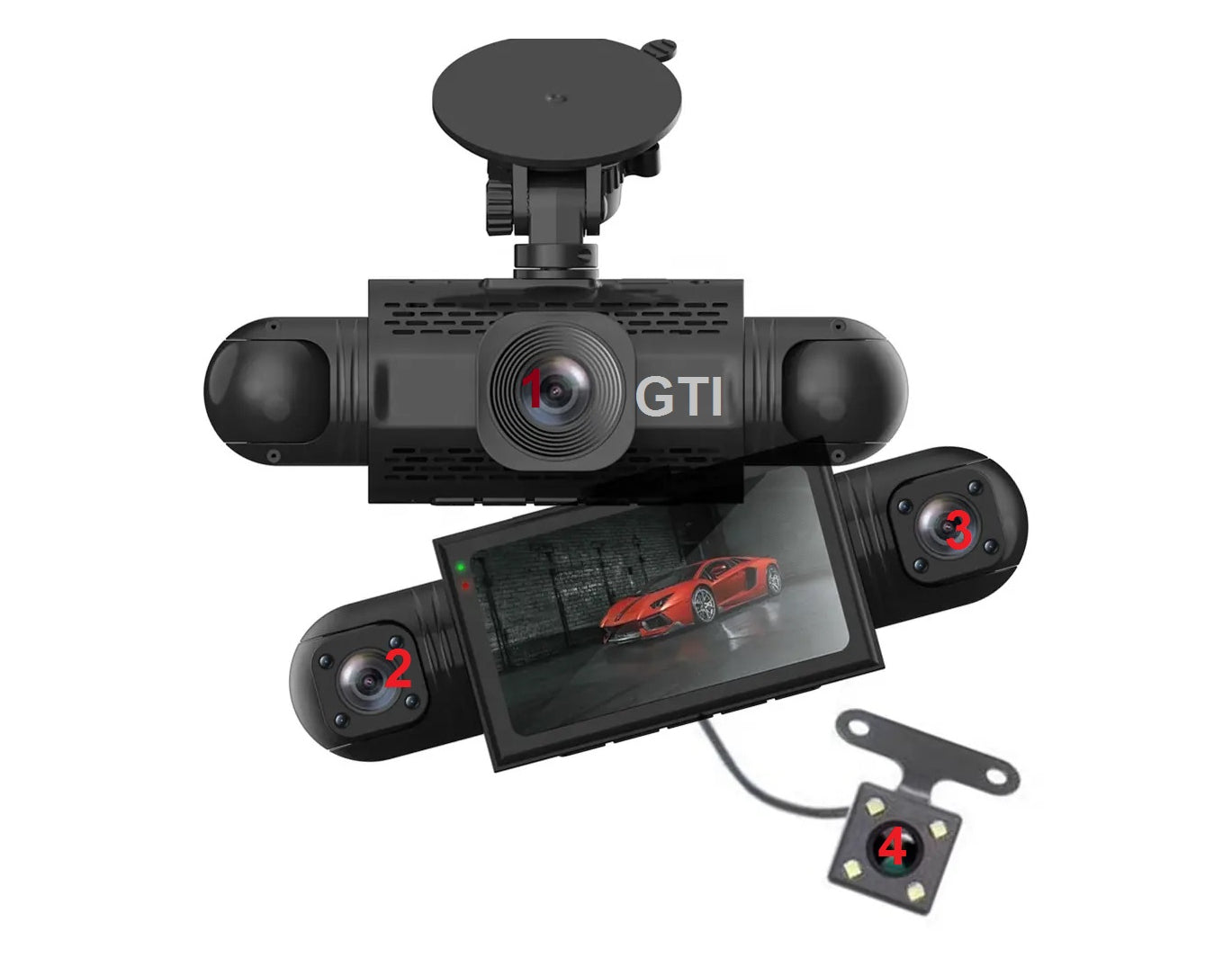 מצלמת דרך חכמה לרכב 360 עם 4 עדשות לכיסוי מלא כולל צילום בחניה והקלטה בתנועה