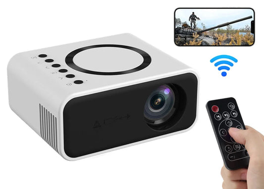 מקרן מולטימדיה אלחוטי עד 100 אינץ בטכנולוגיית LED כולל שלט רחוק לשליטה מלאה