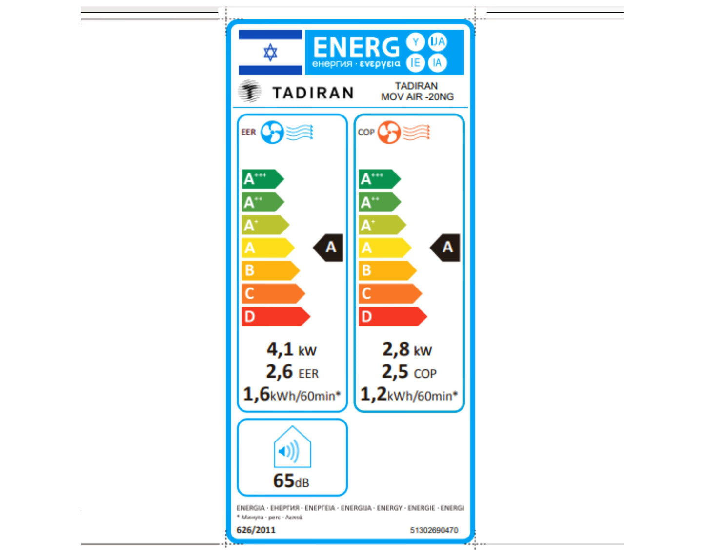 מזגן נייד תדיראן Tadiran Move Air 20NG