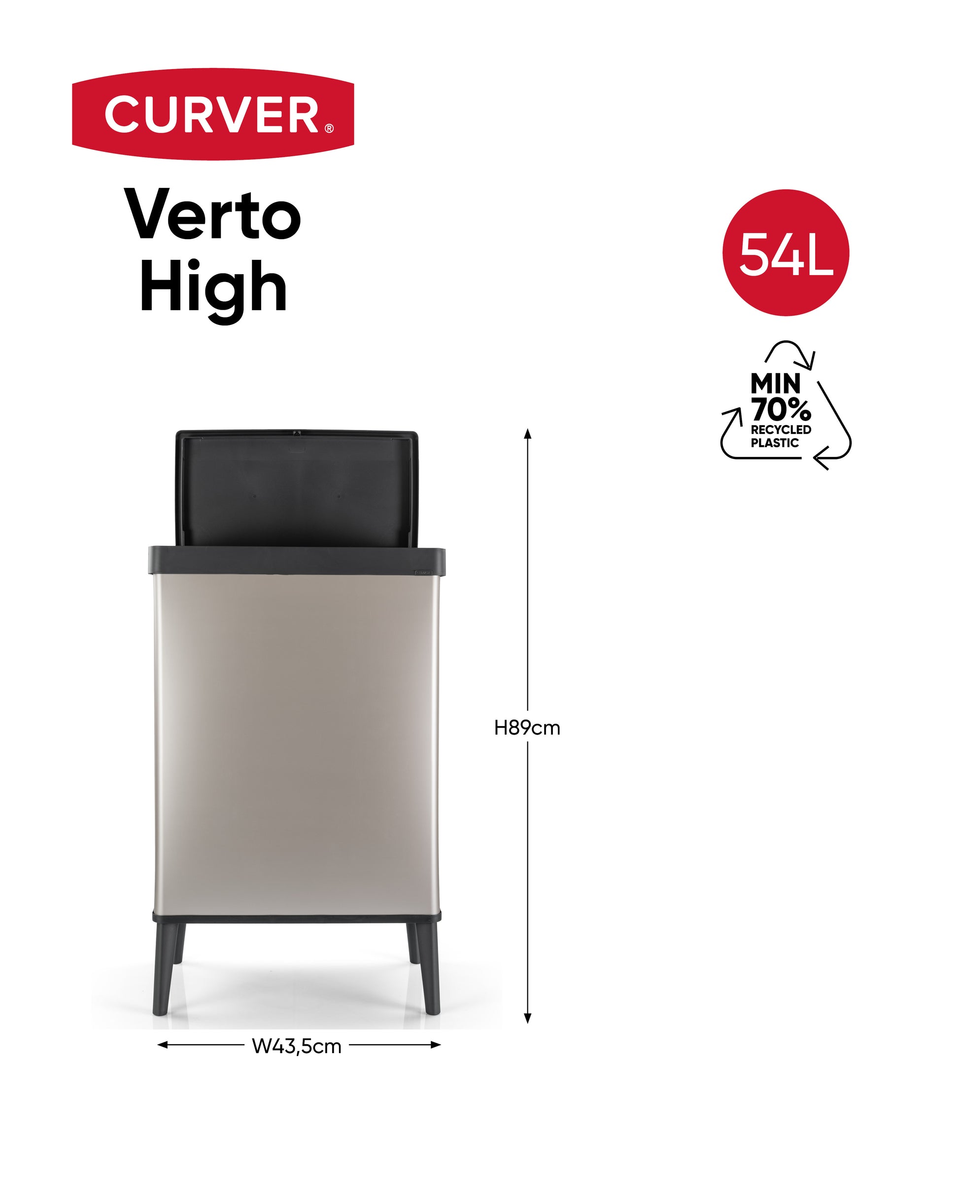 פח ורטו 54 ליטר אפור