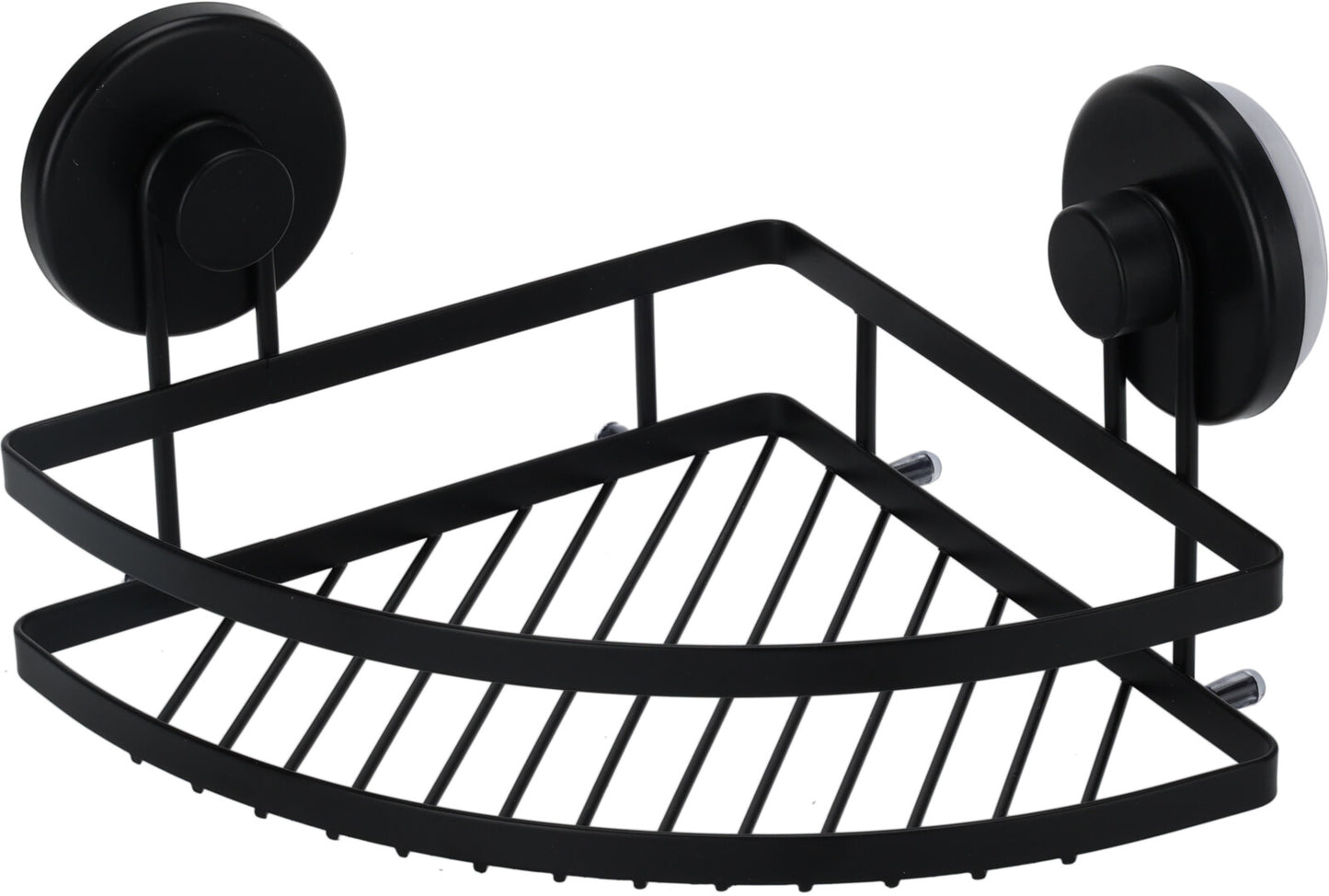 מדף רשת פינתי לאמבטיה מתכת אמסטרדם שחור בוואקום