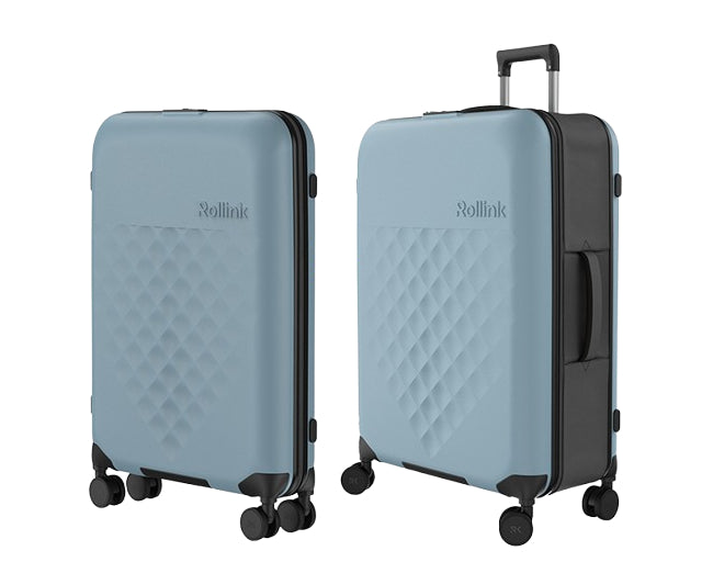 FLEX - 360 SPINNER המזוודה המתקפלת הדקה ביותר בעולם 29'' של מותג המזוודות החכמות Rollink צבע נייבי