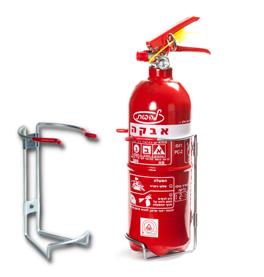 מטף כיבוי אש אבקה 2 ק"ג להבות