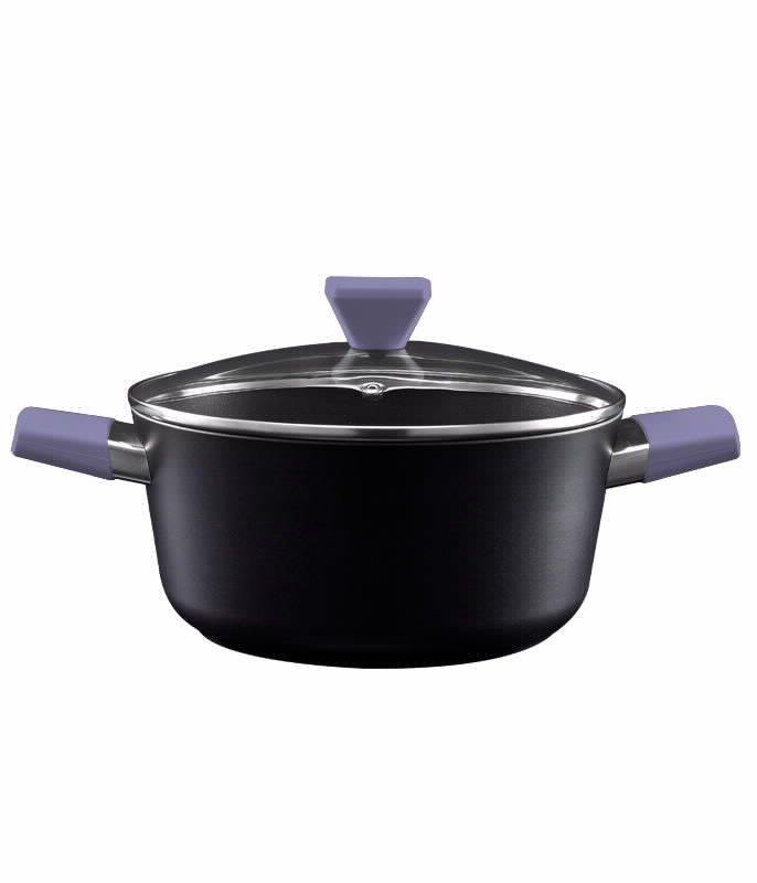 סיר 26 סמ 5.1 ליטר ידיות סגולות CASUAL