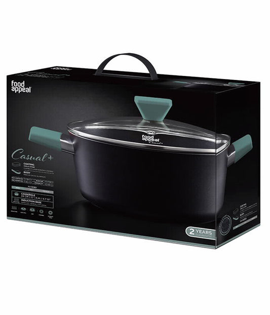 סיר 28 סמ 6.4 ליטר ידיות ירוקות CASUAL