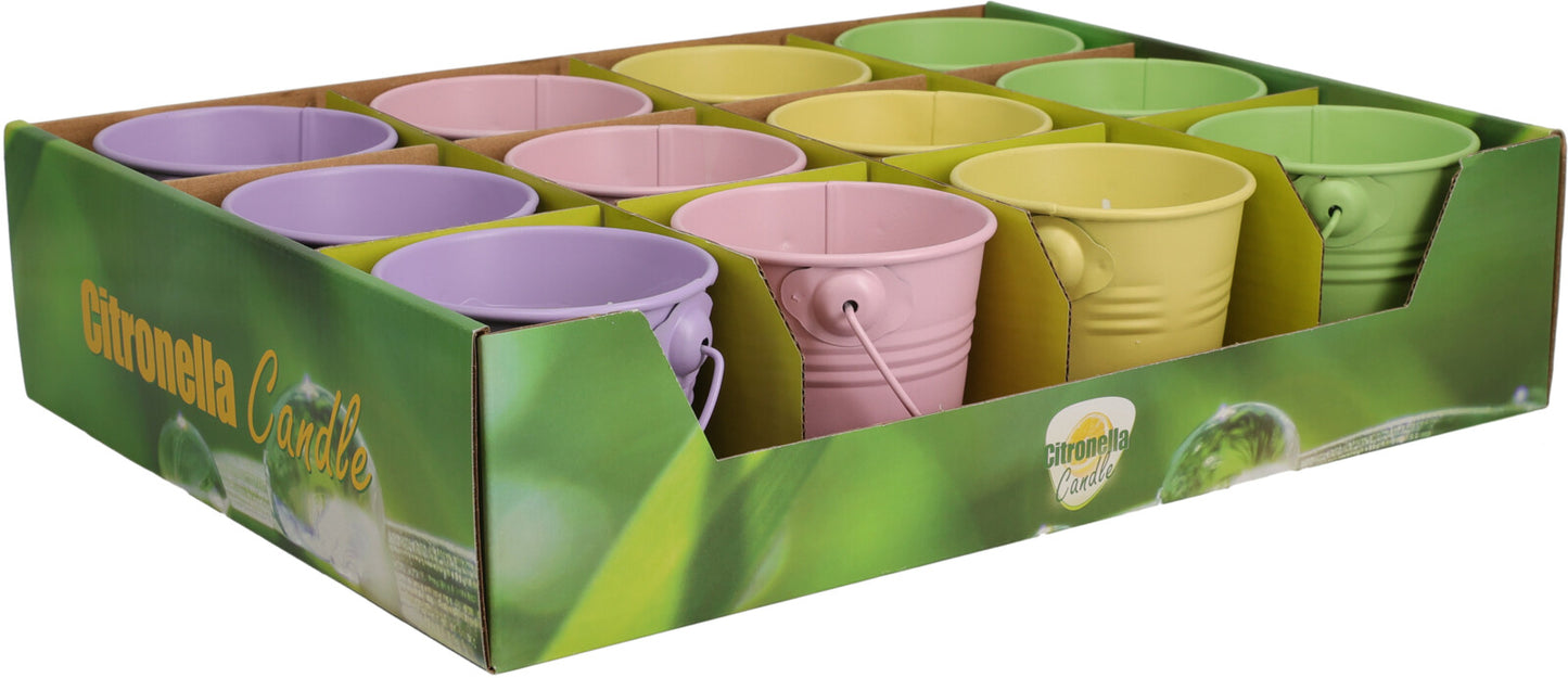 נר צינטרונלה בדלי מתכת צבעוני