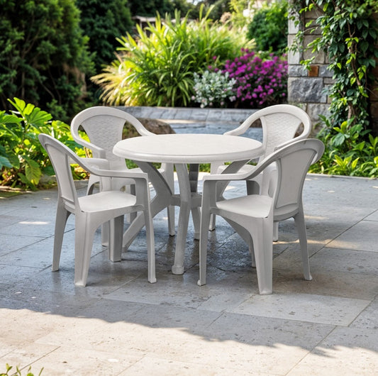 סט פינת אוכל לגינה שולחן + כסא פלסטיק COLOMBIA