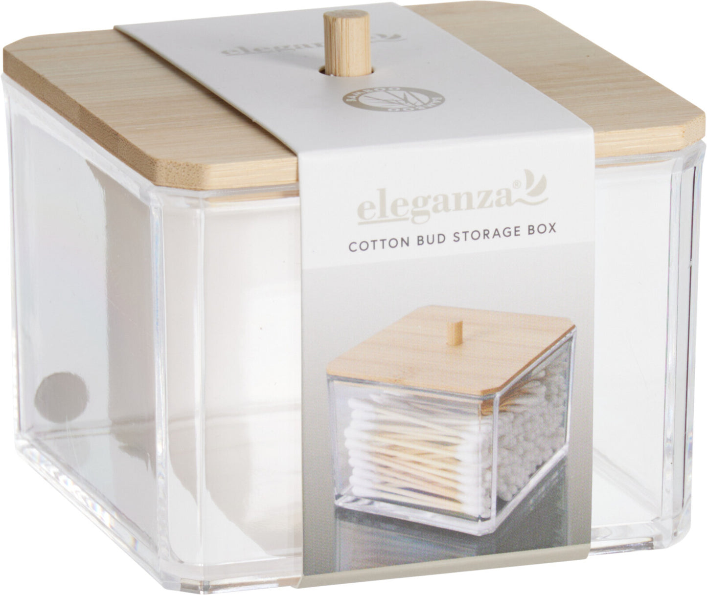 קופסא לקסמי אוזניים שקוף מרובע