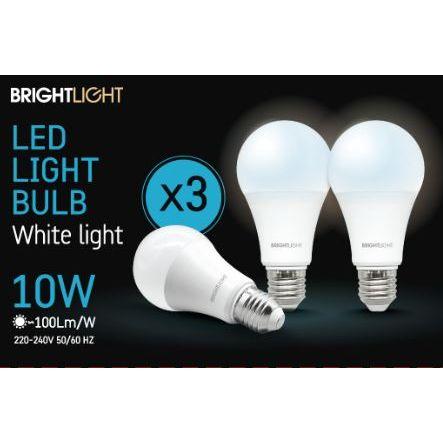 שני זוגות שלישיית נורות לד אור לבן 10 W A60 E27