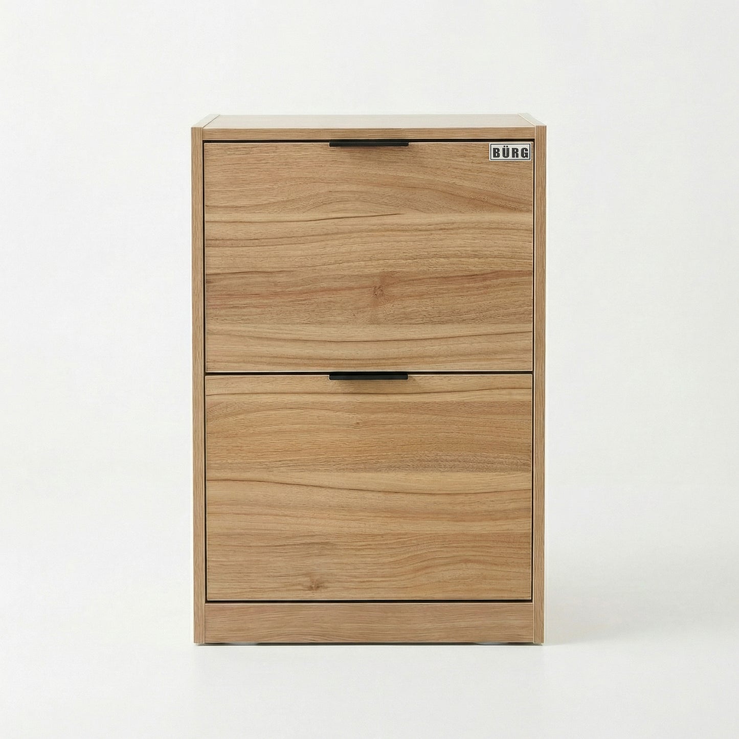 ארון נעליים 2 תאים טבעי ידית שחורה