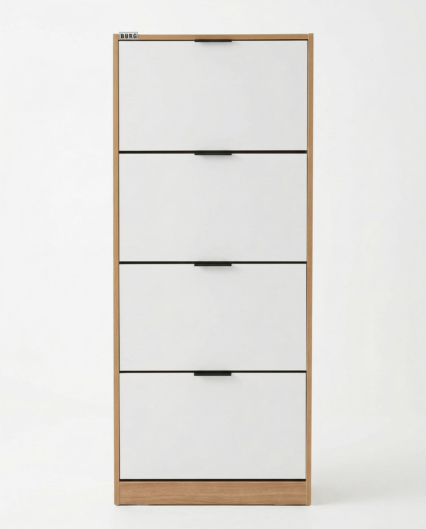 ארון נעליים 4 תאים טבעי ידית שחורה/לבן