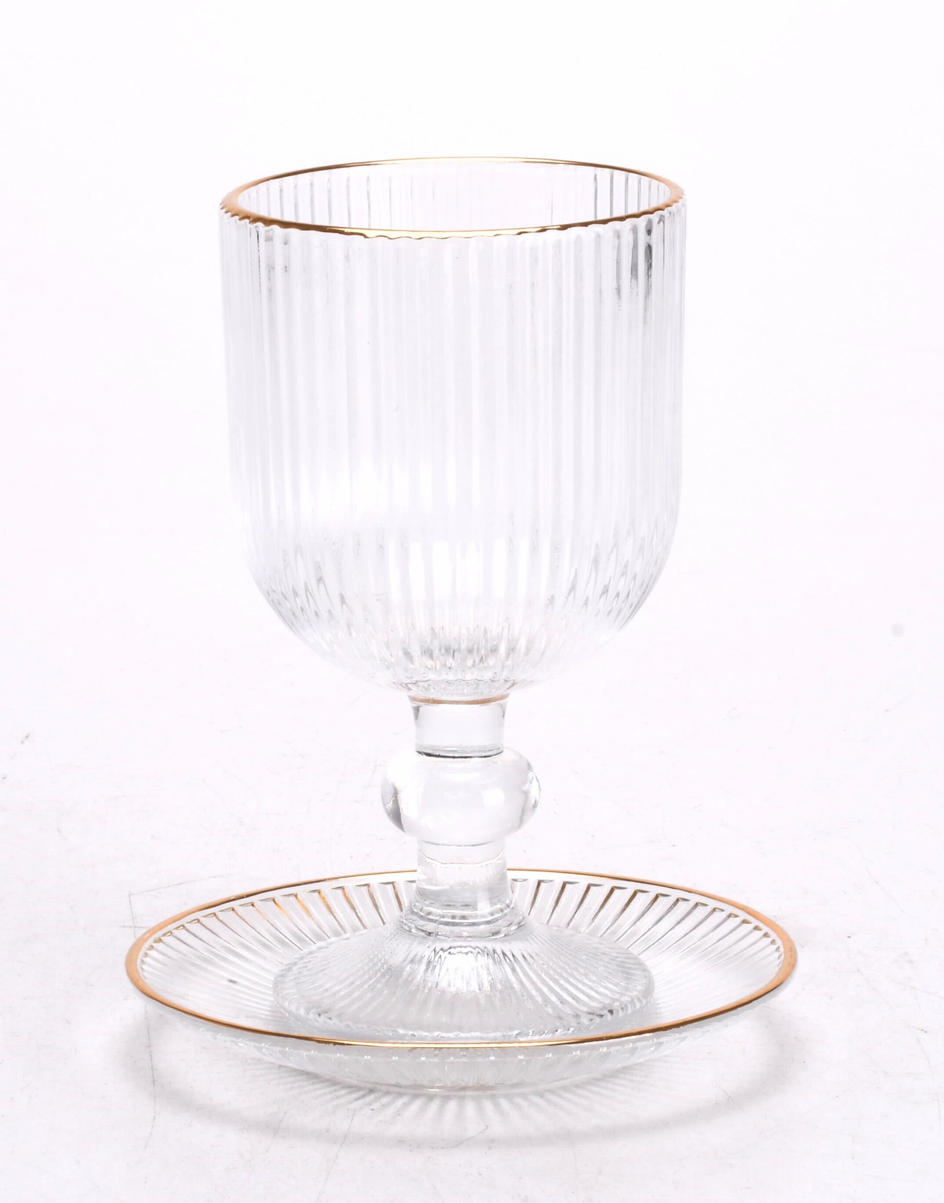 גביע קידוש עם תחתית מהודר עם פס זהב