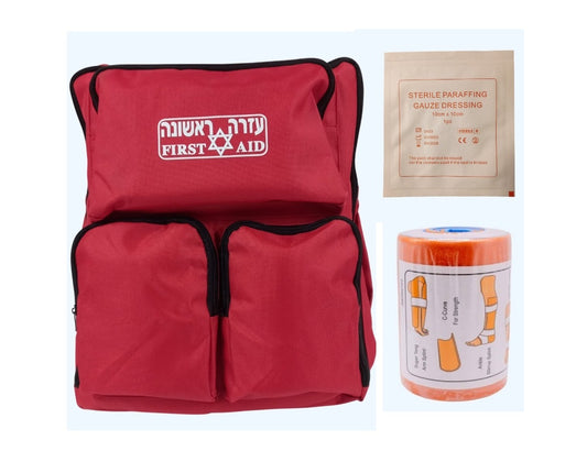 תיק עזרה ראשונה עם פד וזלין+ SAM SPLINT סד גמיש מתקדם