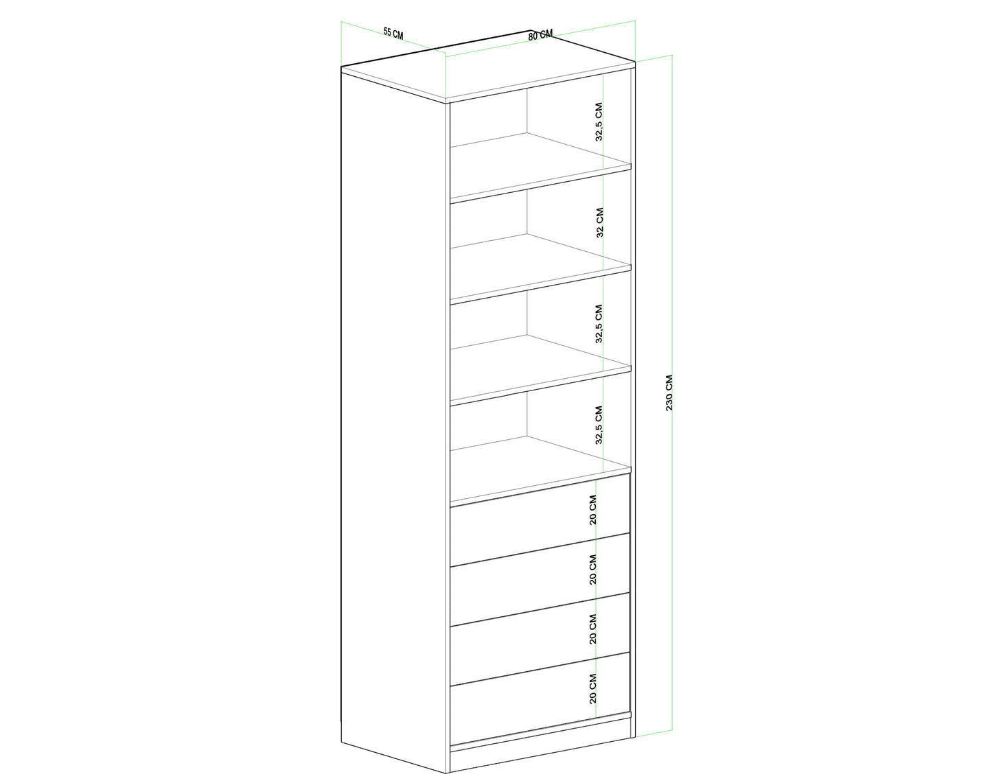 ארון אחסון רחב בעיצוב מודרני – רוחב 240 ס"מ דגם רומי Z102