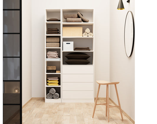 ארון אחסון רחב עם מגירות ומדפים פתוחים רוחב 120 ס"מ דגם זוהר Z106