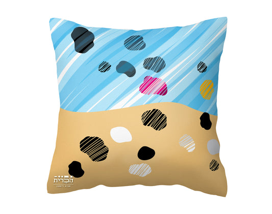 כרית נוי "נקודות ואבנים" של האומן איתן מור