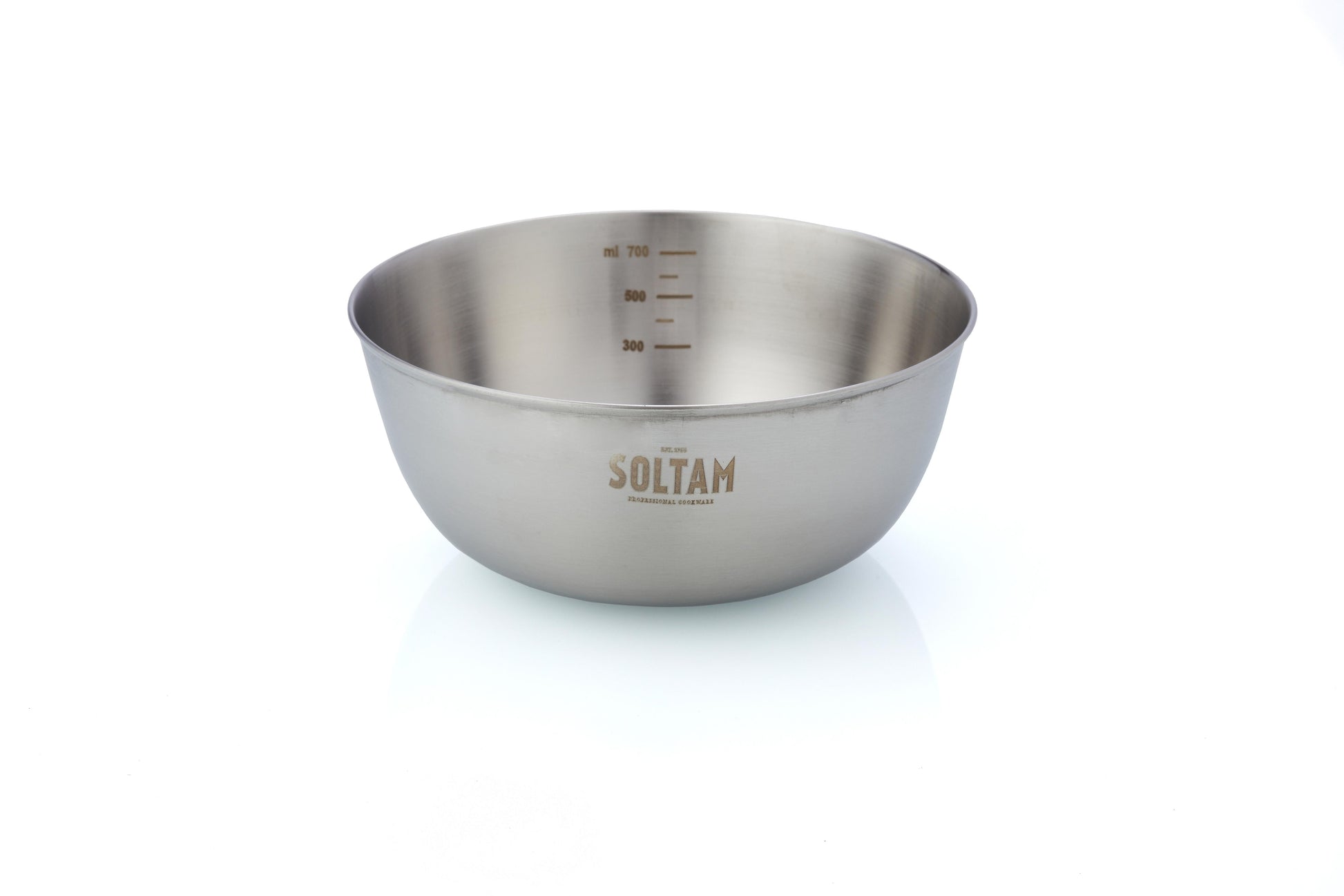 קערה נירוסטה 18 סמ מוברשת עם סימון קיבולת